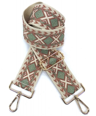 2" Wide Aztec Tribal Pattern Guitar Strap  SS050R SAGE
